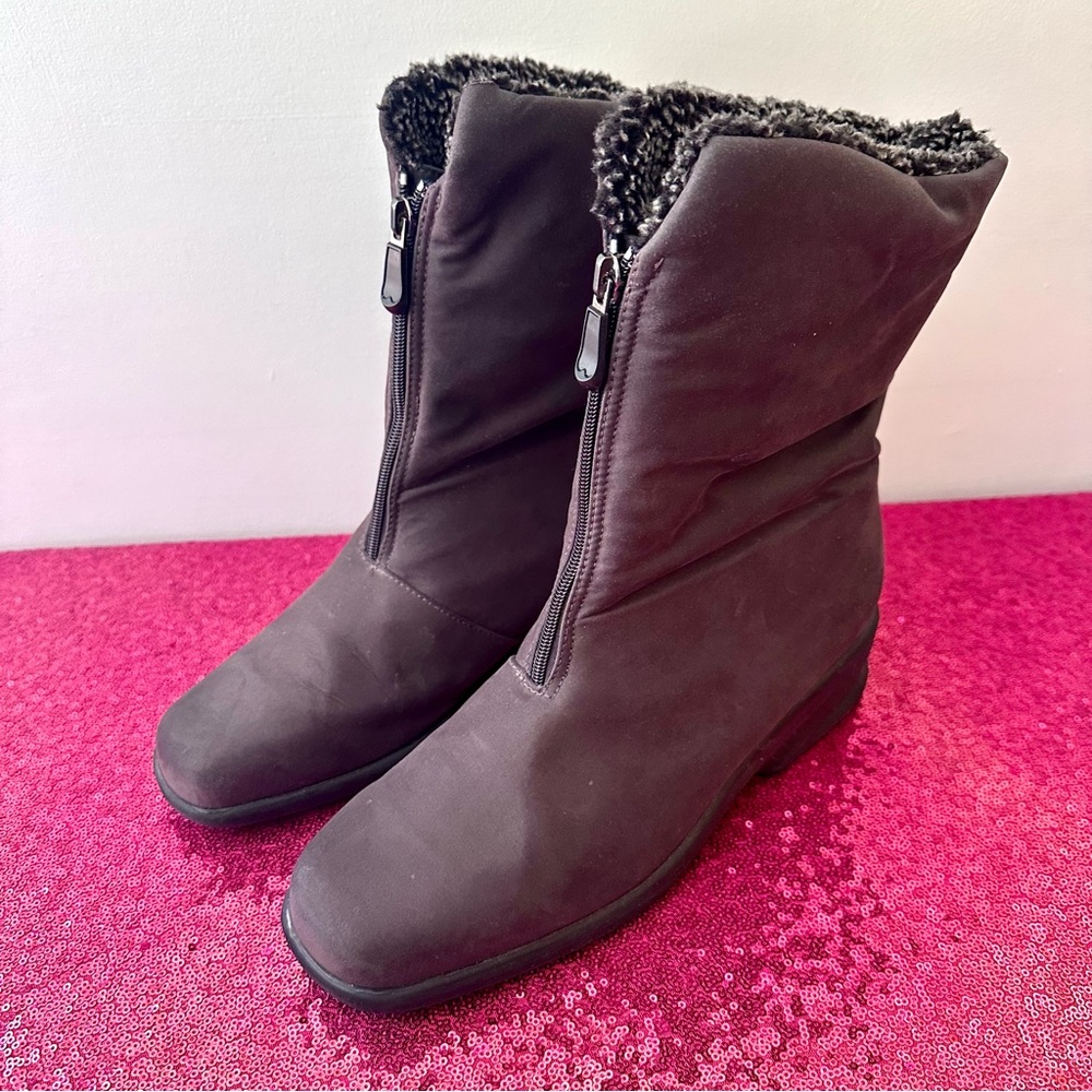 🍁Toe Warmers Michelle Taupe Brown Zip Winter Snow Boots Original Box